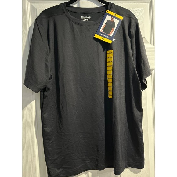 NWT Reebok Men's Short Sleeve Speedwick Tech Style Active Tee Size M Black - Picture 2 of 5